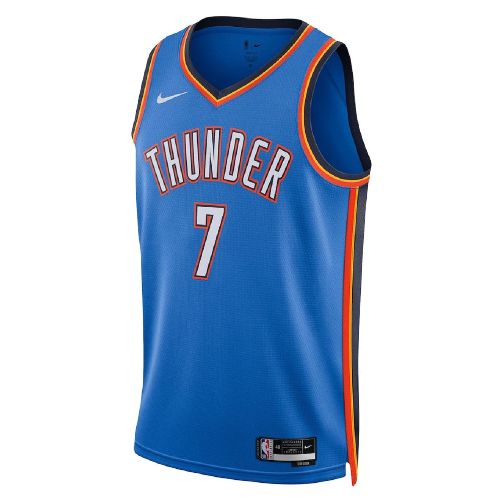 Unisex Oklahoma City Thunder Chet Holmgren #7 Blue Swingman Jersey - Icon Edition 