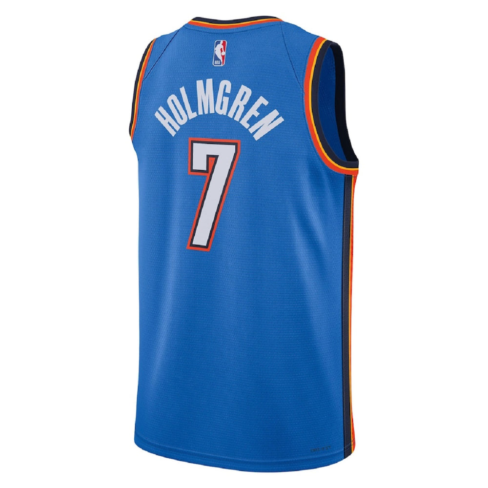 Unisex Oklahoma City Thunder Chet Holmgren #7 Blue Swingman Jersey - Icon Edition 