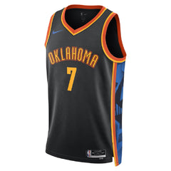Unisex Oklahoma City Thunder Chet Holmgren #7 Black Swingman Jersey - City Edition 
