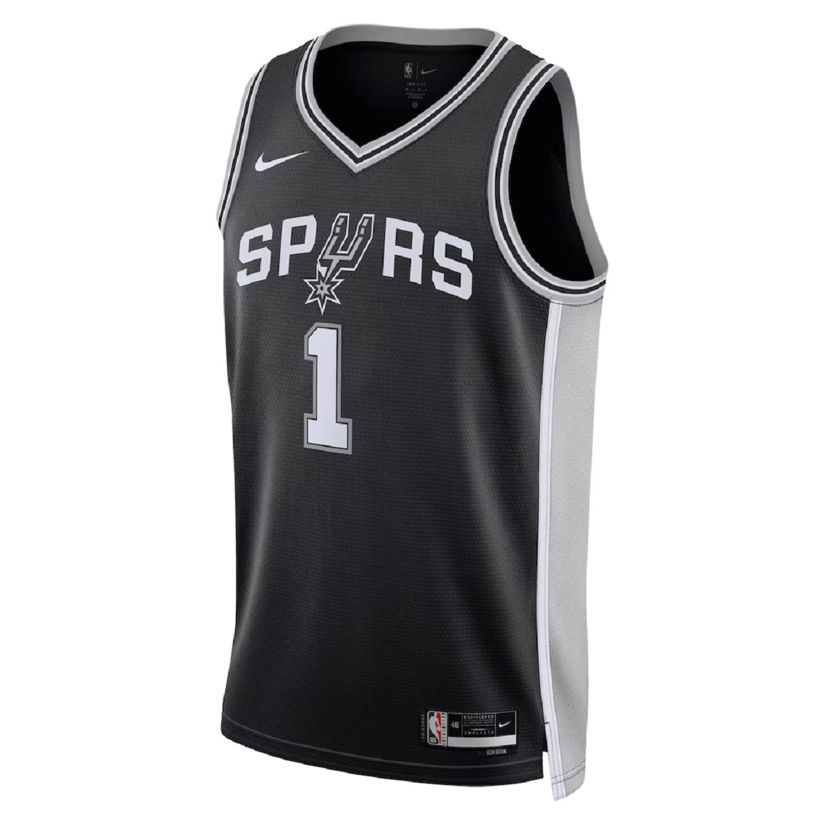 Unisex San Antonio Spurs Victor Wembanyama #1 Black Swingman Jersey - Icon Edition 