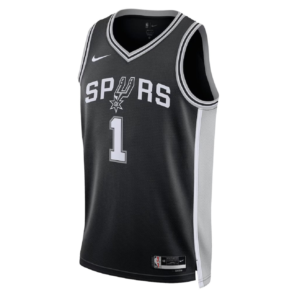 Unisex San Antonio Spurs Victor Wembanyama #1 Black Swingman Jersey - Icon Edition 