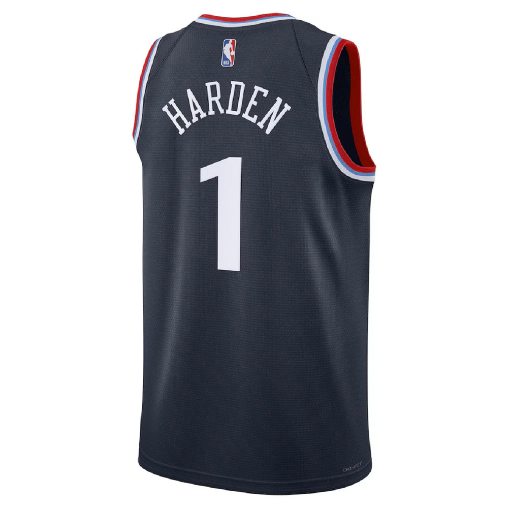 Unisex Los Angeles Clippers James Harden #1 Navy Swingman Jersey - Icon Edition 
