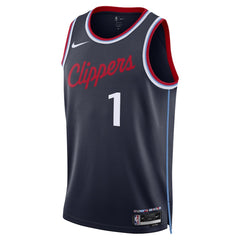 Unisex Los Angeles Clippers James Harden #1 Navy Swingman Jersey - Icon Edition 