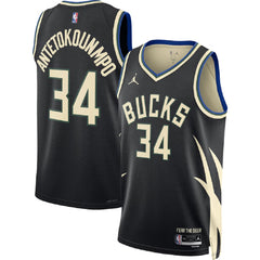 Unisex Milwaukee Bucks Giannis Antetokounmpo #34 Black Swingman Jersey - Statement Edition 