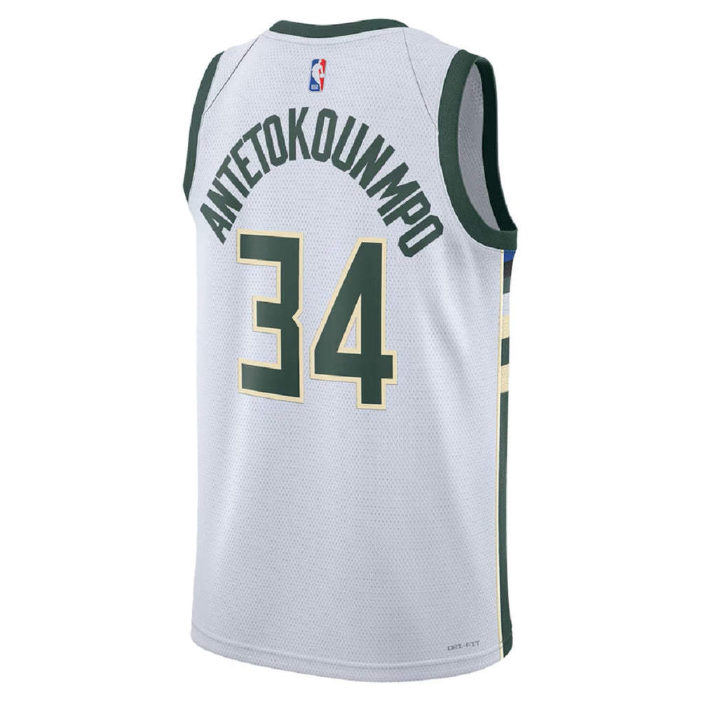 Unisex  Milwaukee Bucks Giannis Antetokounmpo #34 White Swingman Jersey - Association Edition 