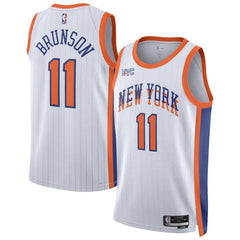 Unisex New York Knicks Jalen Brunson #11 White Swingman Jersey - City Edition 