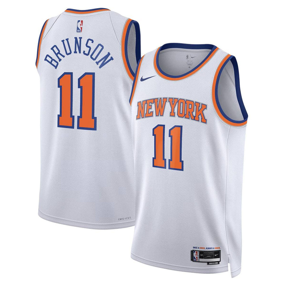 Unisex New York Knicks Jalen Brunson #11 White Swingman Jersey - Association Edition 