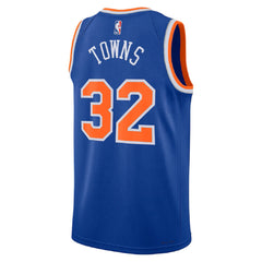 Unisex New York Knicks Karl-Anthony Towns #32 Blue Swingman Jersey - Icon Edition 