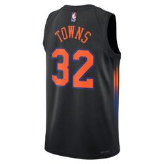 Unisex New York Knicks Karl-Anthony Towns #32 Black Swingman Jersey - Statement Edition 