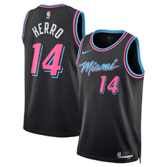 Unisex Miami Heat Tyler Herro #14 Black Swingman Jersey 2025/26 - City Edition 