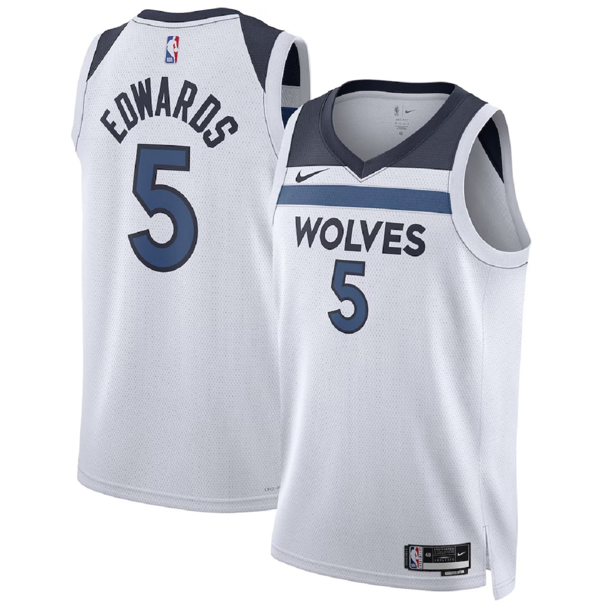 Unisex Minnesota Timberwolves Anthony Edwards #5 White Swingman Jersey - Association Edition 