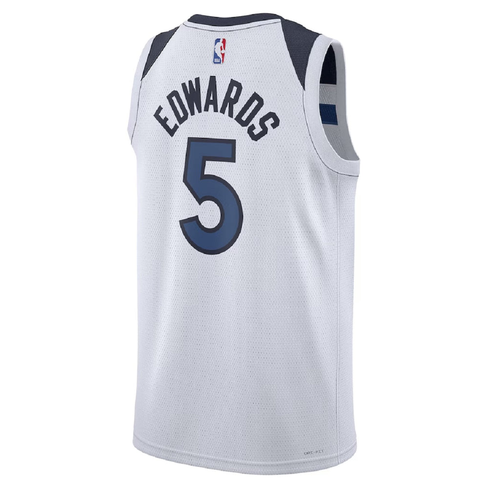 Unisex Minnesota Timberwolves Anthony Edwards #5 White Swingman Jersey - Association Edition 