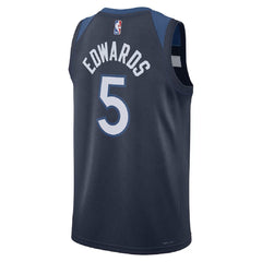 Unisex Minnesota Timberwolves Anthony Edwards #5 Navy Swingman Jersey - Icon Edition 