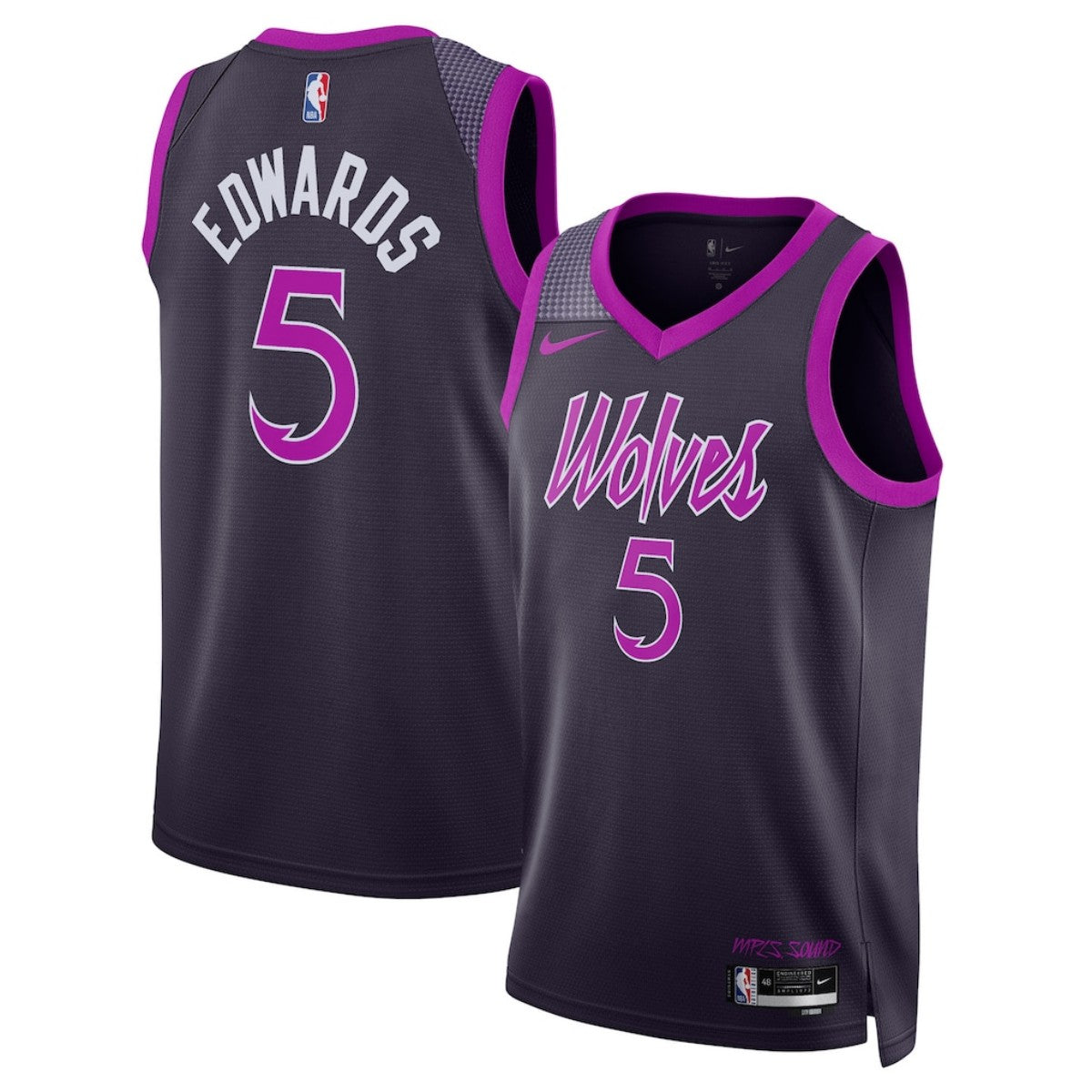 Unisex Minnesota Timberwolves Anthony Edwards #5 Navy Swingman Jersey - Icon Edition 