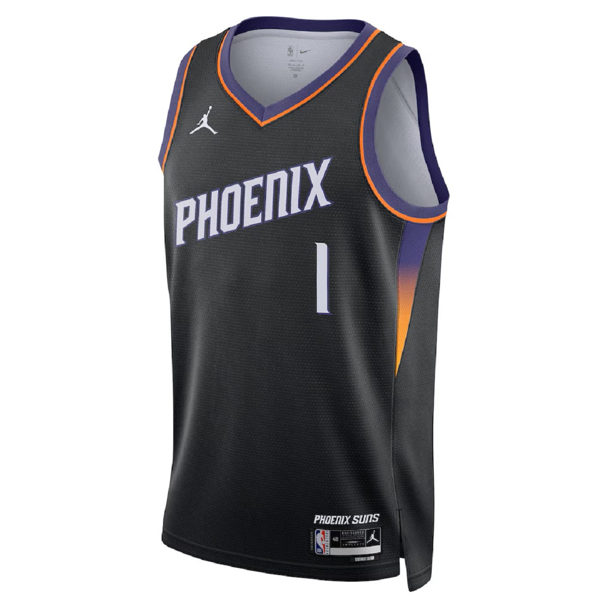 Unisex Phoenix Suns Devin Booker #1 Black Swingman Jersey - Statement Edition 