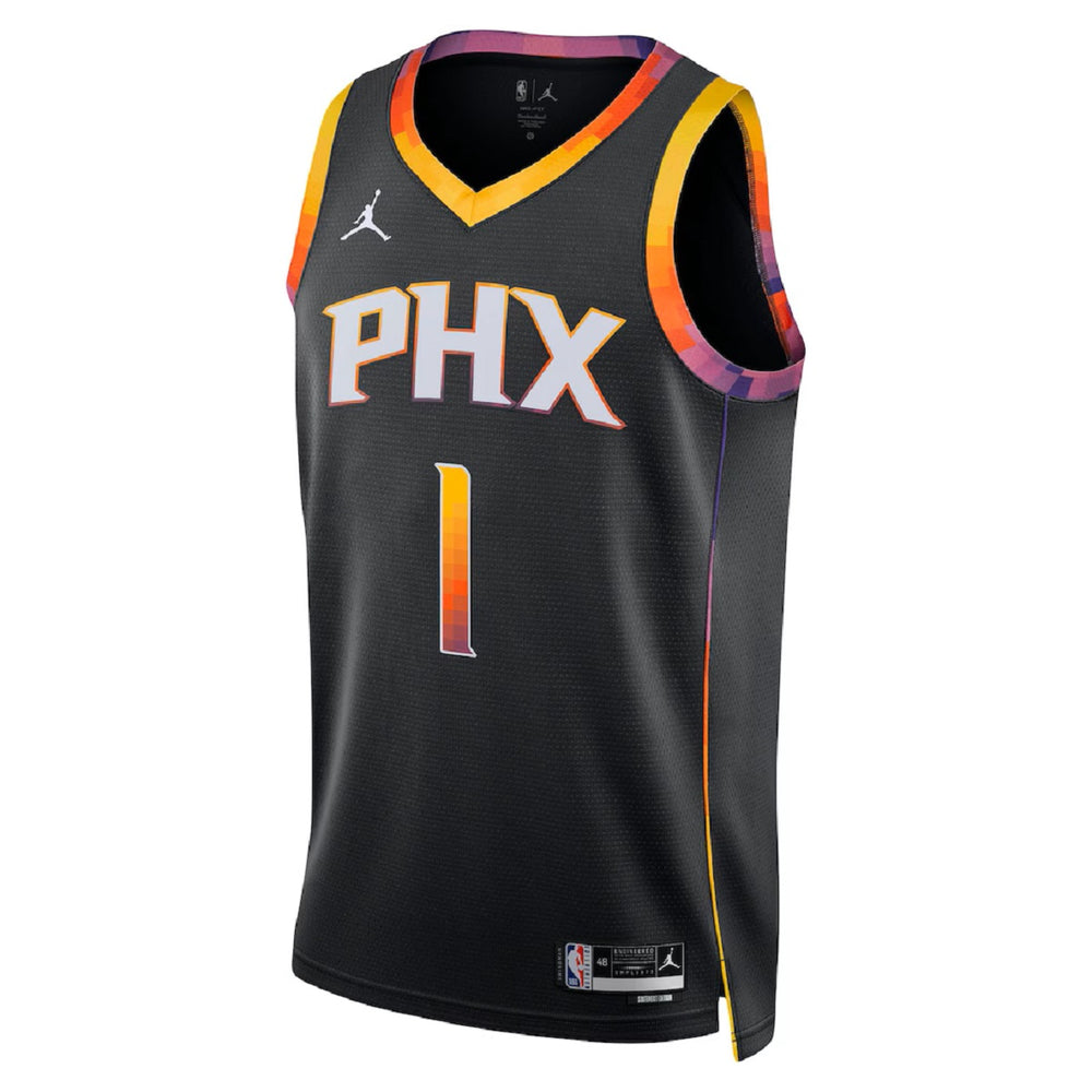 Unisex Phoenix Suns Devin Booker #1 Black Swingman Jersey - Statement Edition 