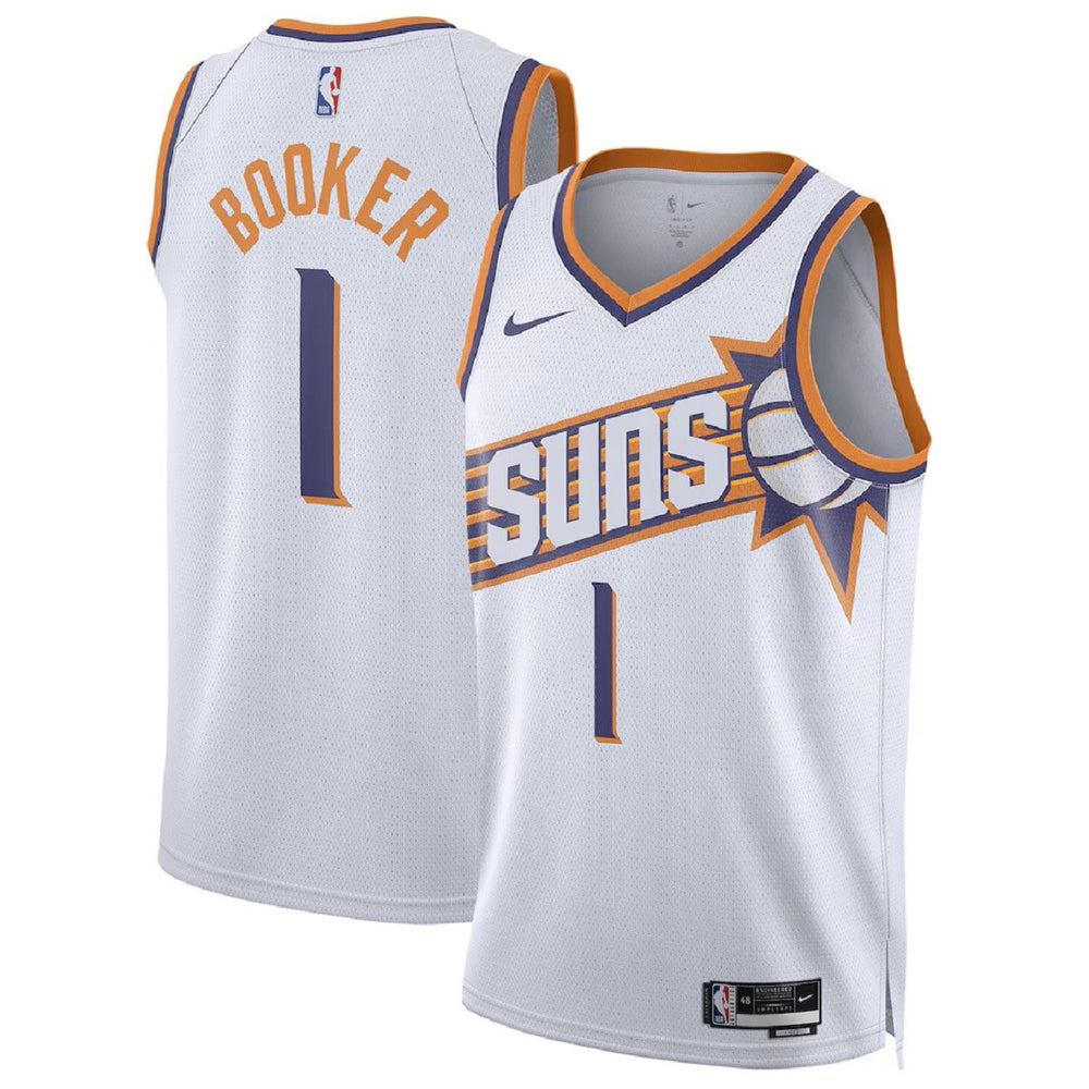 Unisex Phoenix Suns Devin Booker #1 White Swingman Jersey - Association Edition 