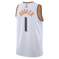Unisex Phoenix Suns Devin Booker #1 White Swingman Jersey - Association Edition 