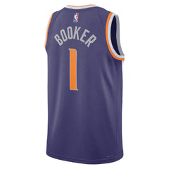 Unisex Phoenix Suns Devin Booker #1 Purple Swingman Jersey - Icon Edition 