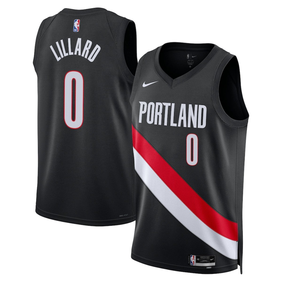 Unisex Portland Trail Blazers Damian Lillard #0 Black Swingman Jersey - Icon Edition 