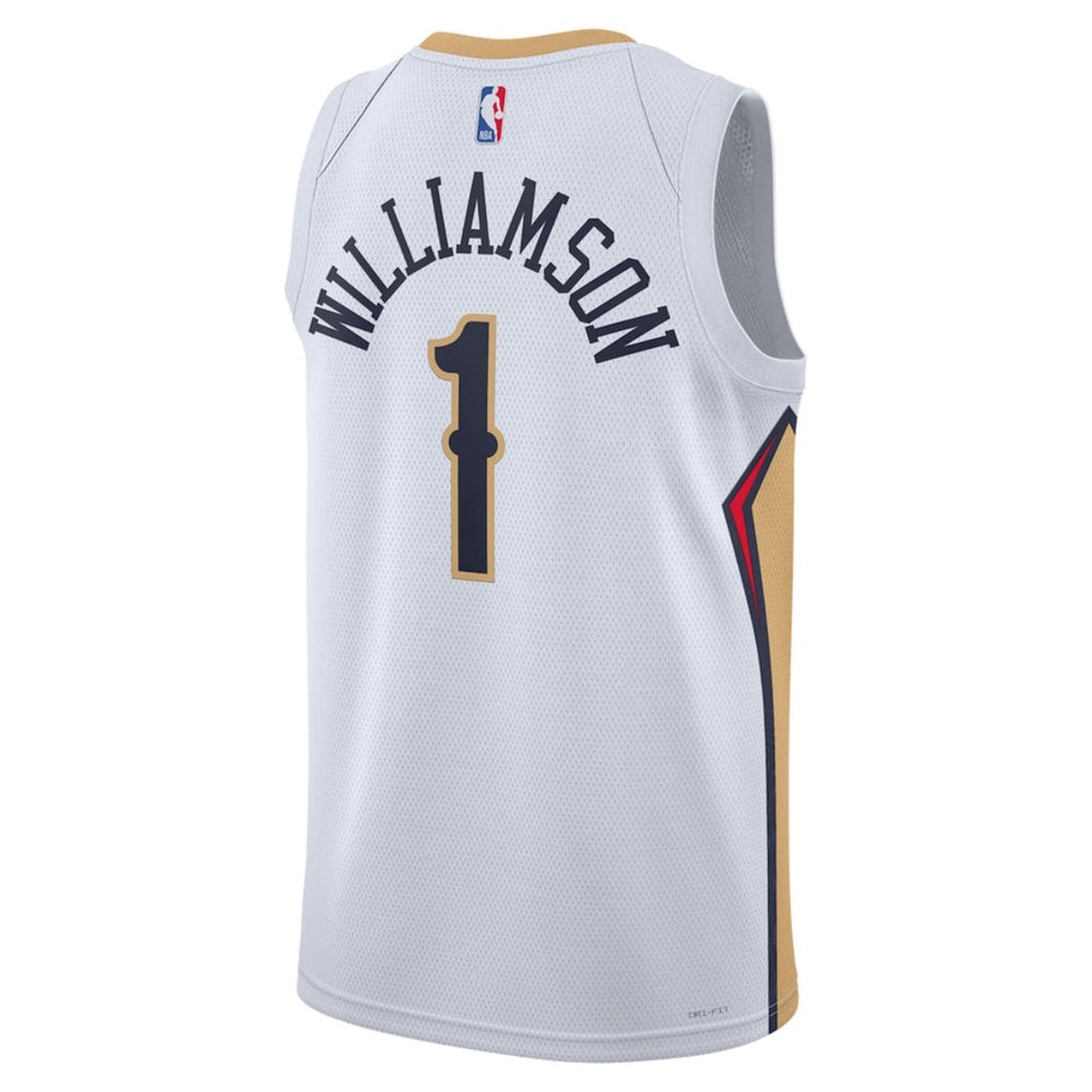 Unisex New Orleans Pelicans Zion Williamson #1 White Swingman Jersey - Association Edition 