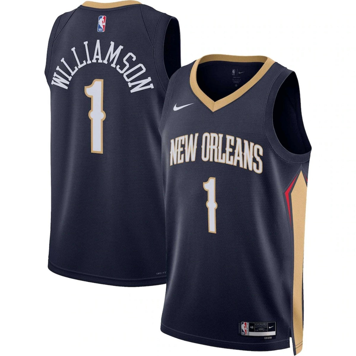 Unisex New Orleans Pelicans Zion Williamson #1 Navy Swingman Jersey - Icon Edition 