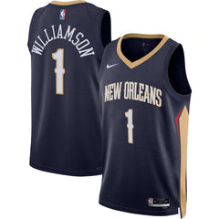 Unisex New Orleans Pelicans Zion Williamson #1 Navy Swingman Jersey - Icon Edition 