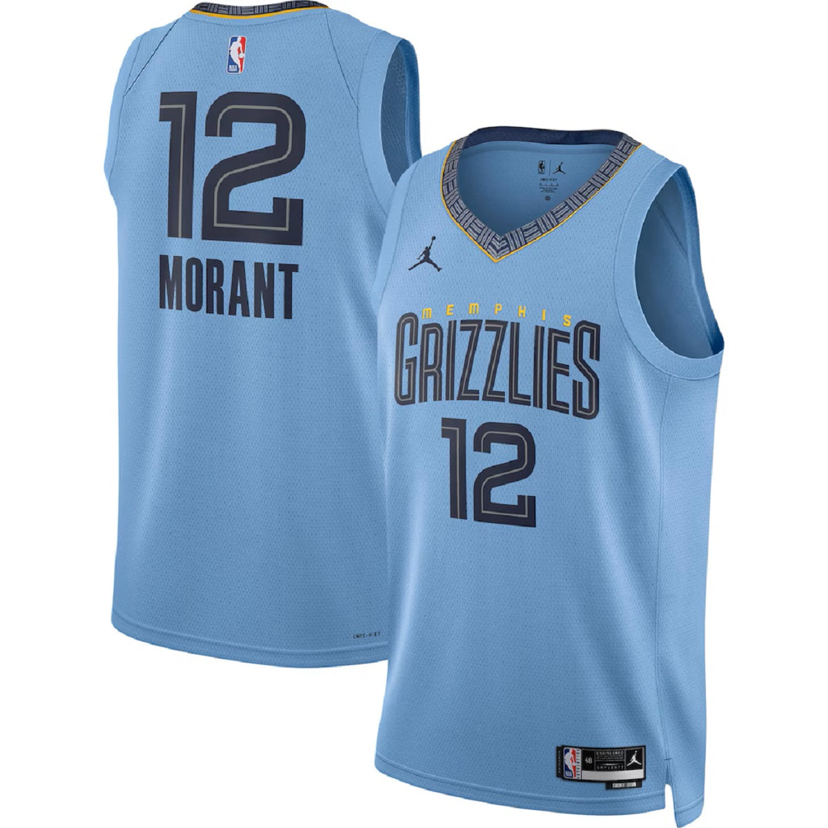 Unisex Memphis Grizzlies Grizzlies Ja Morant #12 Light Blue Swingman Jersey - Statement Edition 