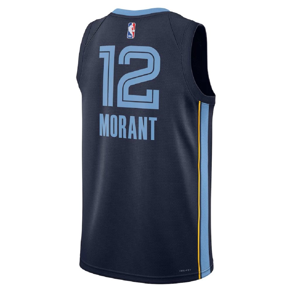 Unisex  Memphis Grizzlies Grizzlies Ja Morant #12 Navy Swingman Jersey - Icon Edition 