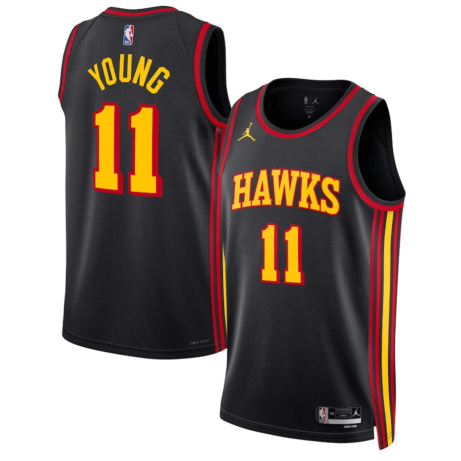 Unisex Atlanta Hawks Trae Young #11 Black Swingman Jersey - Statement Edition 