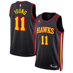 Unisex Atlanta Hawks Trae Young #11 Black Swingman Jersey - Statement Edition 