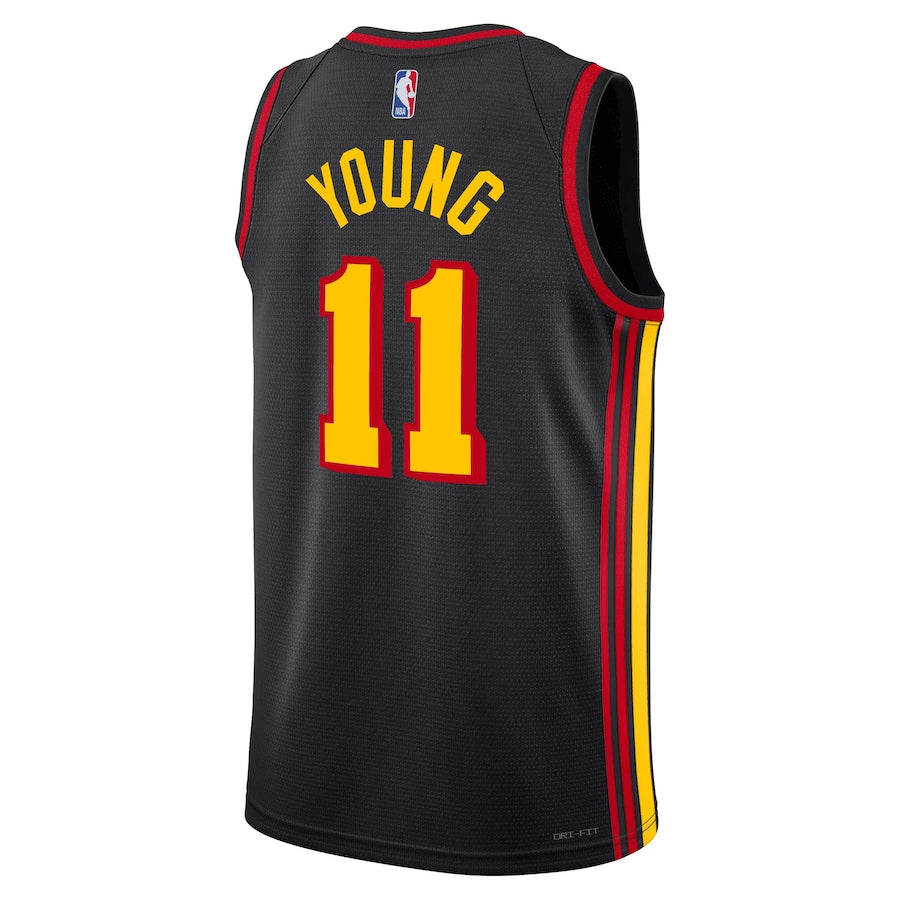 Unisex Atlanta Hawks Trae Young #11 Black Swingman Jersey - Statement Edition 