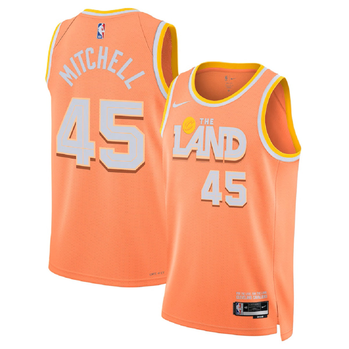 Unisex Cleveland Cavaliers Donovan Mitchell #45 Orange Swingman Jersey 2025/26 - City Edition 