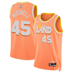 Unisex Cleveland Cavaliers Donovan Mitchell #45 Orange Swingman Jersey 2025/26 - City Edition 
