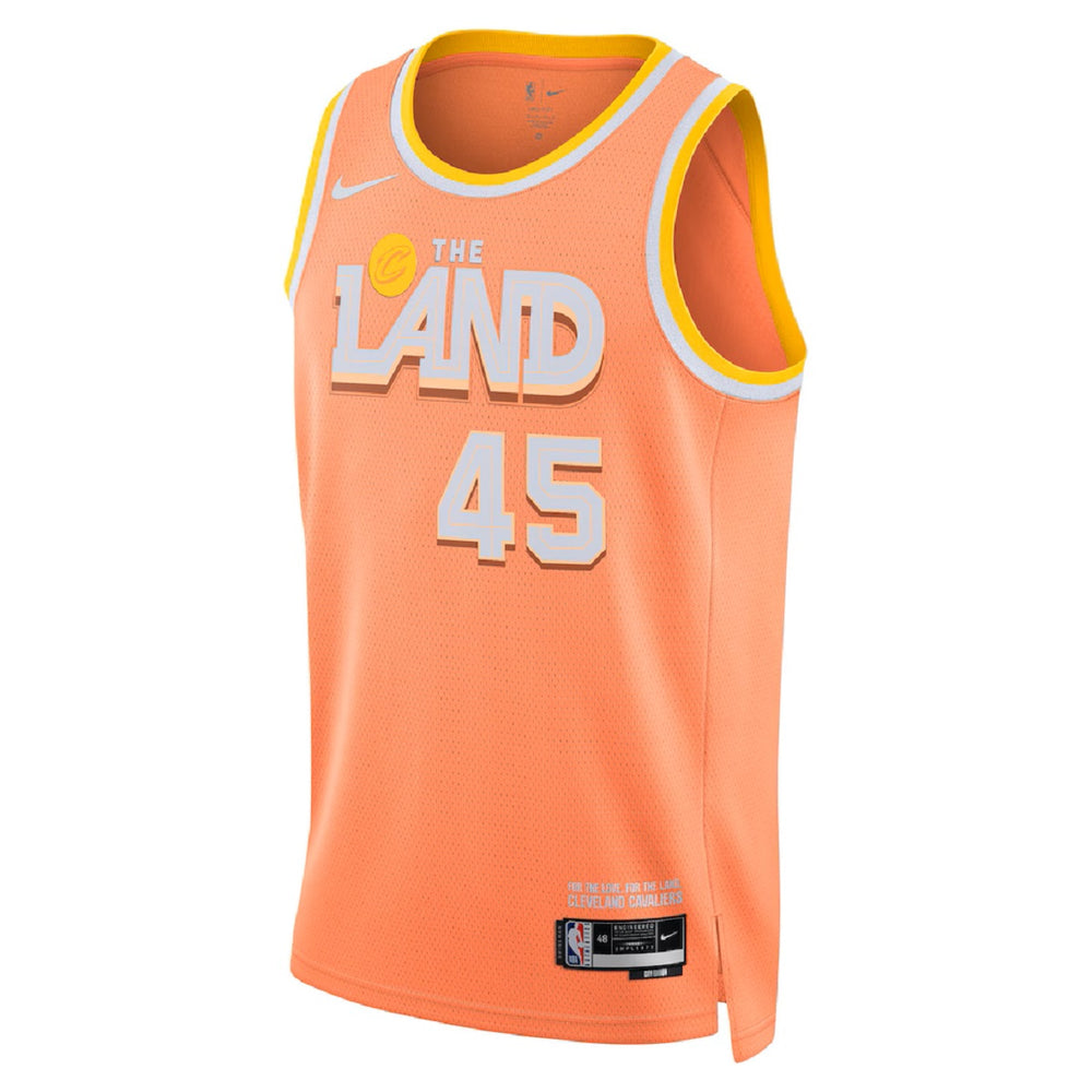 Unisex Cleveland Cavaliers Donovan Mitchell #45 Orange Swingman Jersey 2025/26 - City Edition 