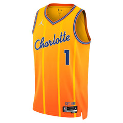 Unisex Charlotte Hornets LaMelo Ball #1 Orange Swingman Jersey 2025/26 - City Edition 