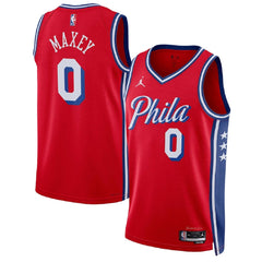 Unisex  Philadelphia 76ers Tyrese Maxey #0 Red Swingman Jersey - Statement Edition 