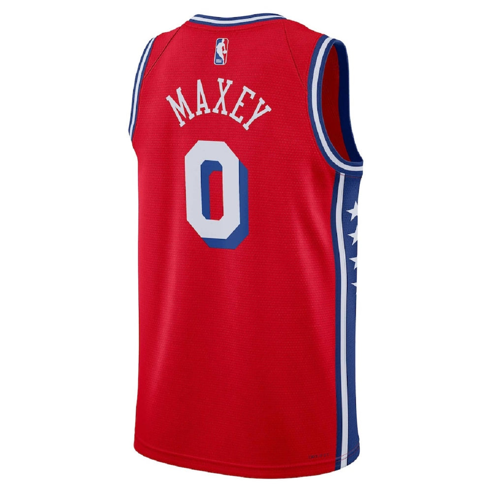 Unisex  Philadelphia 76ers Tyrese Maxey #0 Red Swingman Jersey - Statement Edition 
