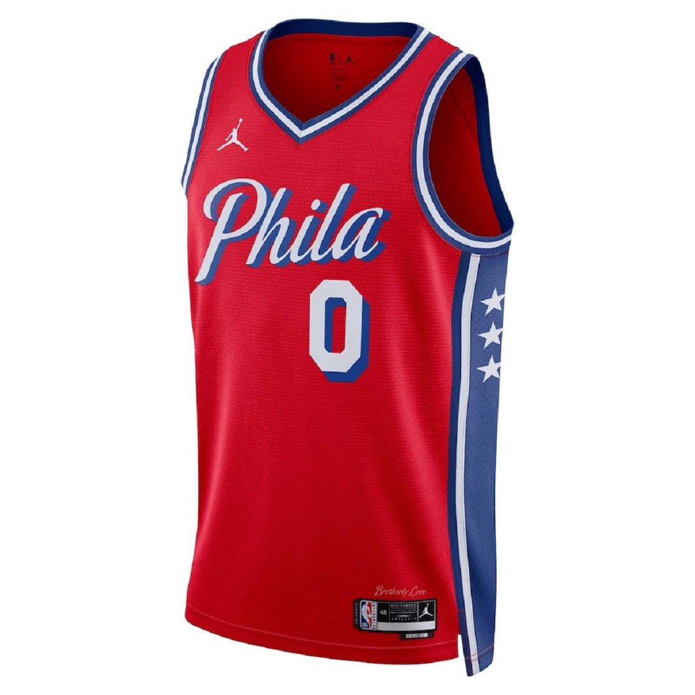 Unisex  Philadelphia 76ers Tyrese Maxey #0 Red Swingman Jersey - Statement Edition 