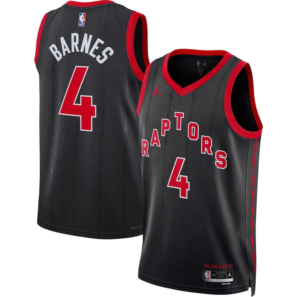 Unisex  Toronto Raptors Scottie Barnes #4 Black Swingman Jersey - Statement Edition 