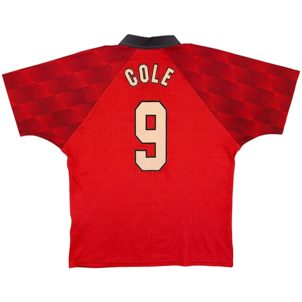 Cole #9 Retro Manchester United Home Jersey 1996/98 
