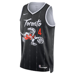 Unisex Toronto Raptors Scottie Barnes #4 Nike Black 2025/26 Swingman Jersey - City Edition 
