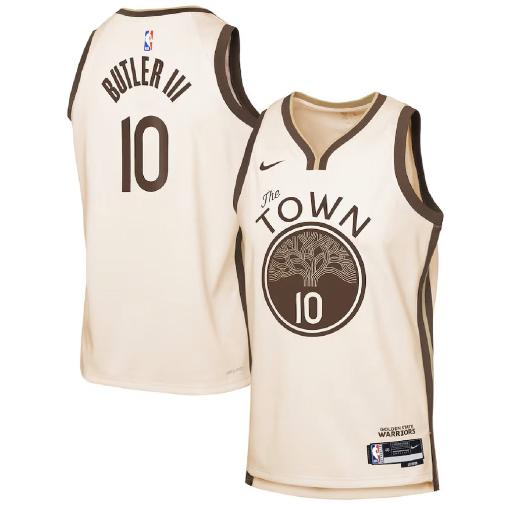 Unisex Golden State Warriors Jimmy Butler #10 Nike Tan 2025/26 Swingman Jersey - City Edition 