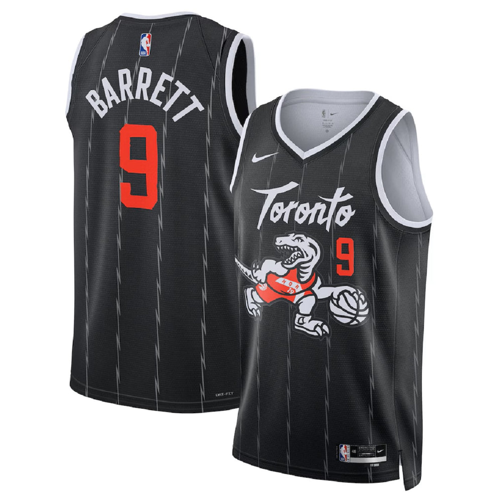 Unisex Toronto Raptors RJ Barrett #9 Black 2025/26 Swingman Jersey - City Edition 