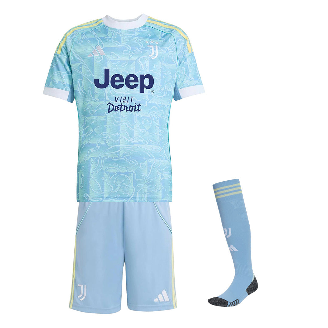 Kids Juventus Away Jersey Full Kit 2025/26 
