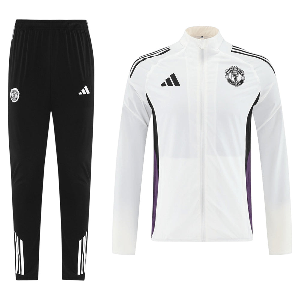 Manchester United Windbreaker Kit(Jacket+Pants) White 2025/26 