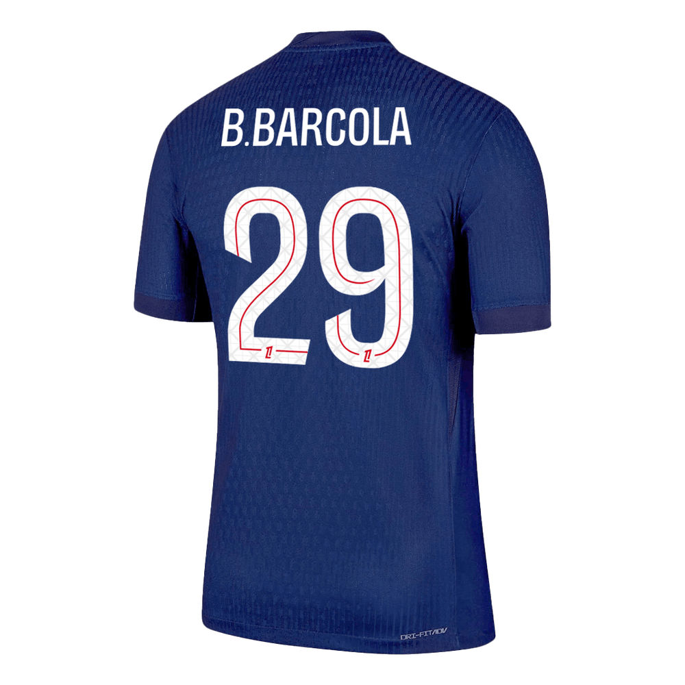 B.BARCOLA #29 PSG Home Match Jersey Player Version 2025/26 