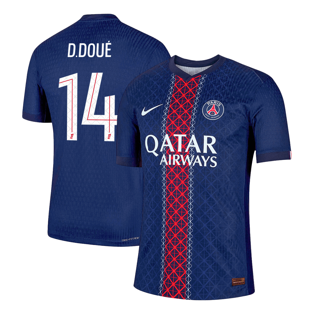 D.DOUÉ #14 PSG Home Match Jersey Player Version 2025/26 