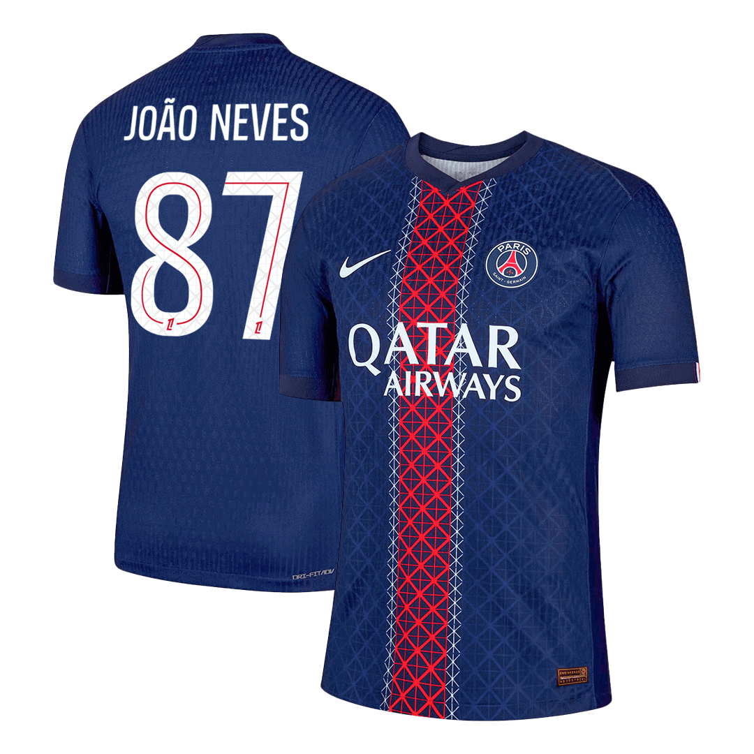 JOÃO NEVES #87 PSG Home Match Jersey Player Version 2025/26 