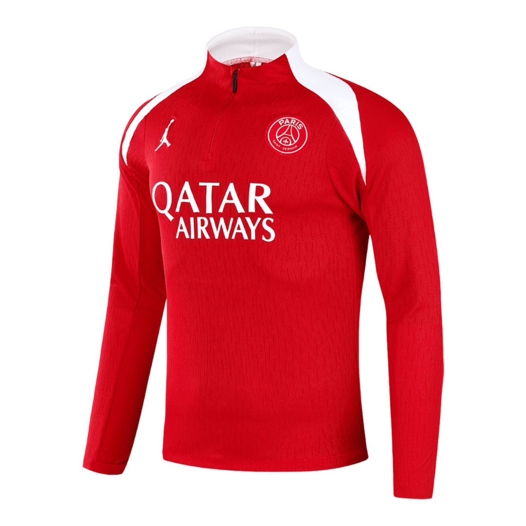 Kids PSG Zipper Sweatshirt Kit(Top+Pants) Red 2025/26 